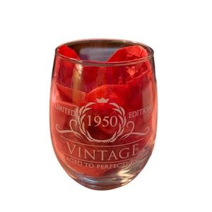 Stemless wine glass / 1950 Birth Year